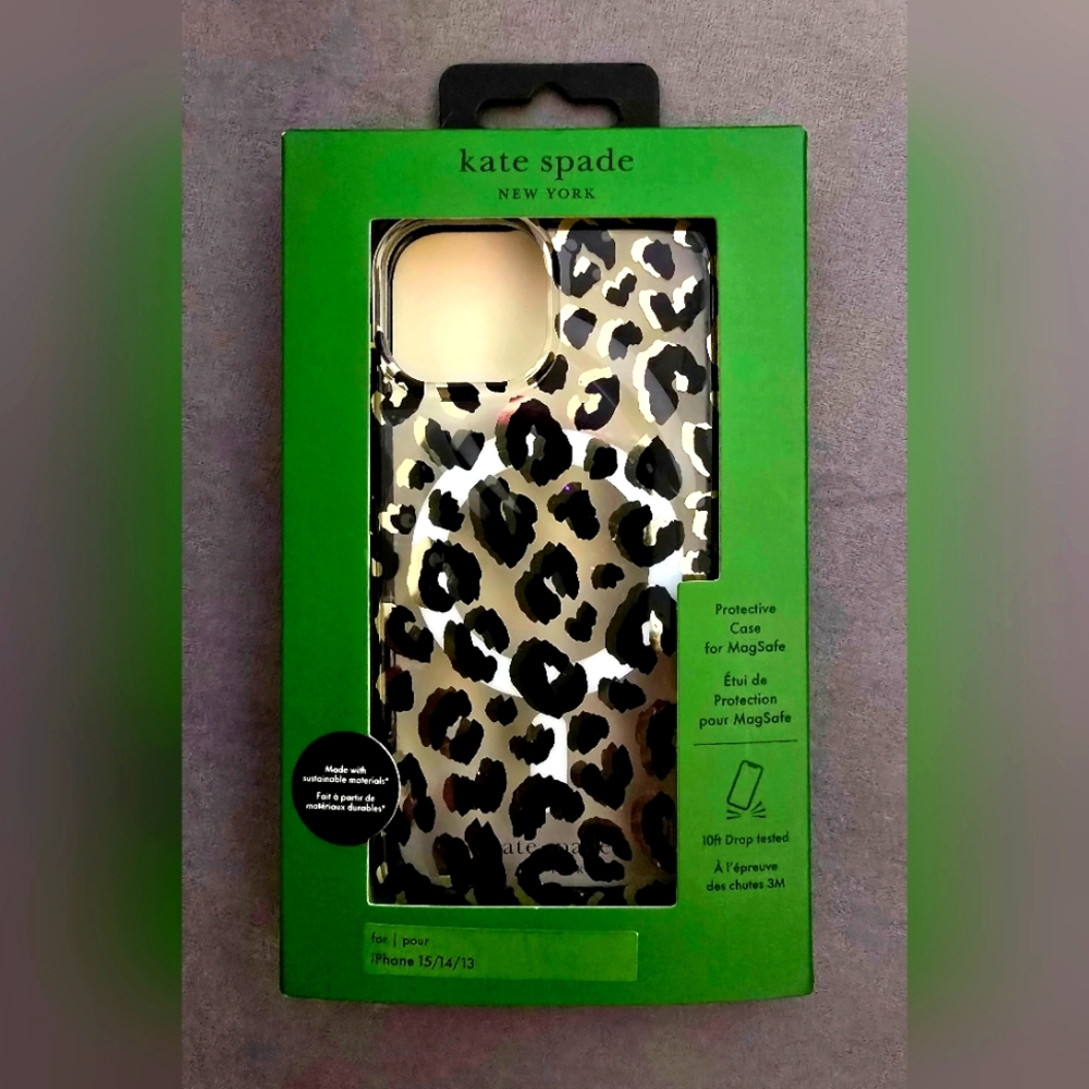Kate Spade Leopard Apple iPhone 15/iPhone 14/iPhone 13 MagSafe Protective Case